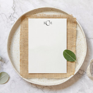 Carte De Correspondance Élégant gris foncé Monogramme minimaliste