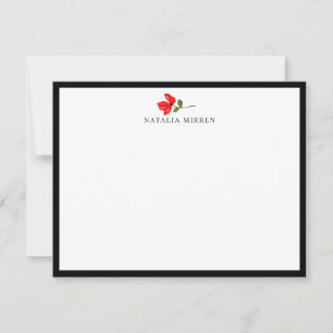 Carte De Correspondance Elegant Island Botanical Red Flower