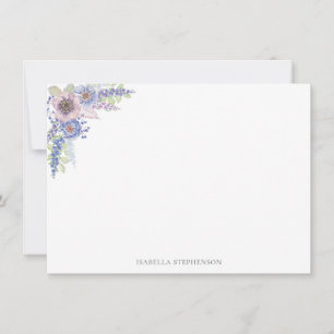 Carte De Correspondance Élégant Joli Fleurs Aquarelle Personnalisé