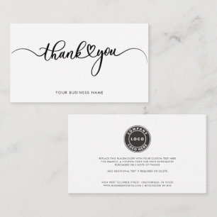 Carte De Correspondance Élégant logo d'entreprise Script Merci