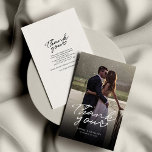 Carte De Correspondance Élégant Mariage photo manuscrit Merci<br><div class="desc">Une façon géniale et réfléchie de remercier vos amis,  votre famille et vos collègues qui vous ont honoré leur présence lors de votre mariage avec cette photo moderne,  cartes de remerciement avec script écrit "merci" et un coeur d'amour.</div>