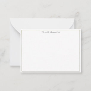 Carte De Correspondance Elégant Mariage simple Classy Gold Frame Couple