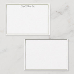 Carte De Correspondance Élégant Mariage simple double cadre or Couple