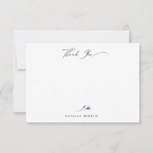 Carte De Correspondance Élégant Merci botanique Fleur sauvage
