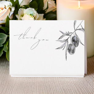Carte De Correspondance Elégant Merci commémoratif de la Branche d'Olivier