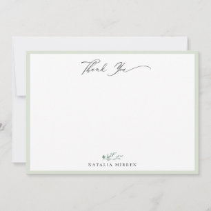 Carte De Correspondance Élégant Merci de calligraphie de l'empennage Dusty
