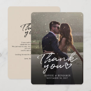 Carte De Correspondance Élégant Merci Mariage à la main
