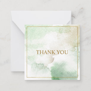 Carte De Correspondance Élégant "Merci" personnalisable vert pastel