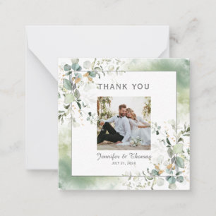 Carte De Correspondance Elégant Merci végétal Eucalyptus Botanique