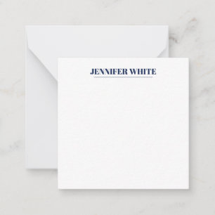 Carte De Correspondance Elégant minimaliste bleu et blanc clair rétro