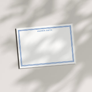 Carte De Correspondance Élégant minimaliste deux frontières bleu marine