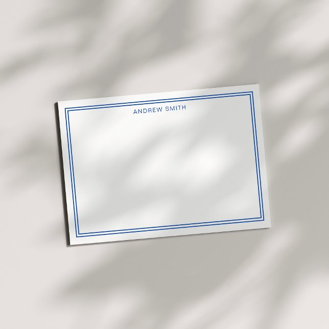 Carte De Correspondance Élégant minimaliste deux frontières bleu marine (Créateur téléchargé)