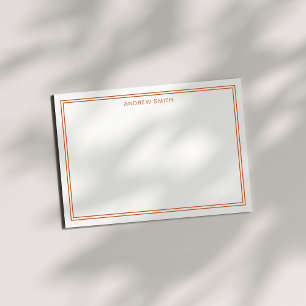 Carte De Correspondance Élégant minimaliste Deux Frontières Brûlé Orange