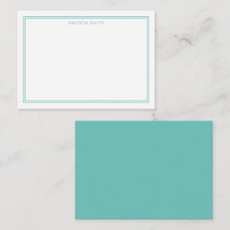 Carte De Correspondance Elégant minimaliste Deux Frontières Moonstone Blue