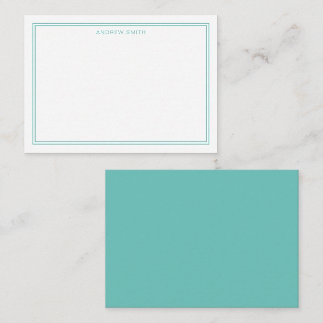 Carte De Correspondance Elégant minimaliste Deux Frontières Moonstone Blue (Devant / Derrière)