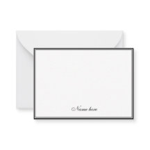 Élégant minimaliste noir & blanc à double bordure
