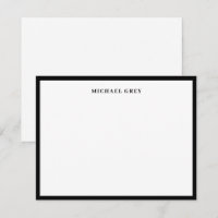 Élégant minimaliste noir noir blanc nom bordure pl