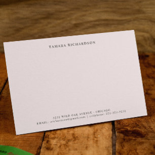 Carte De Correspondance Élégant minimaliste rose pâle Personnalisé