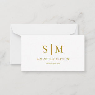 Carte De Correspondance Élégant minimaliste simple Mariage de monogramme o