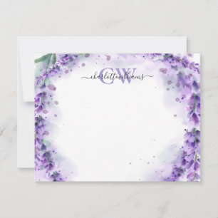 Carte De Correspondance Élégant monogramme de l'escipt de lavande