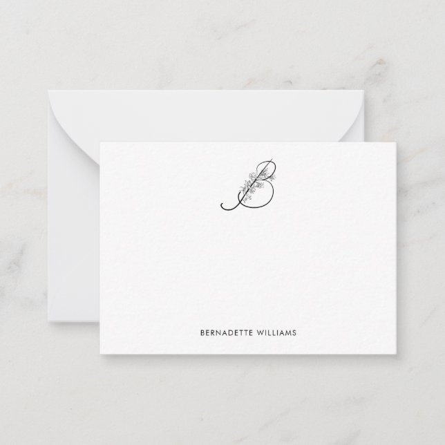 Carte De Correspondance Élégant Monogramme de script personnalisé (Devant)