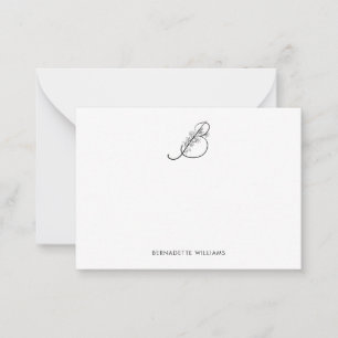 Carte De Correspondance Élégant Monogramme de script personnalisé