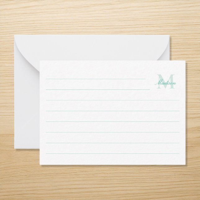 Carte De Correspondance Élégant Monogramme moderne gouverné (Créateur téléchargé)