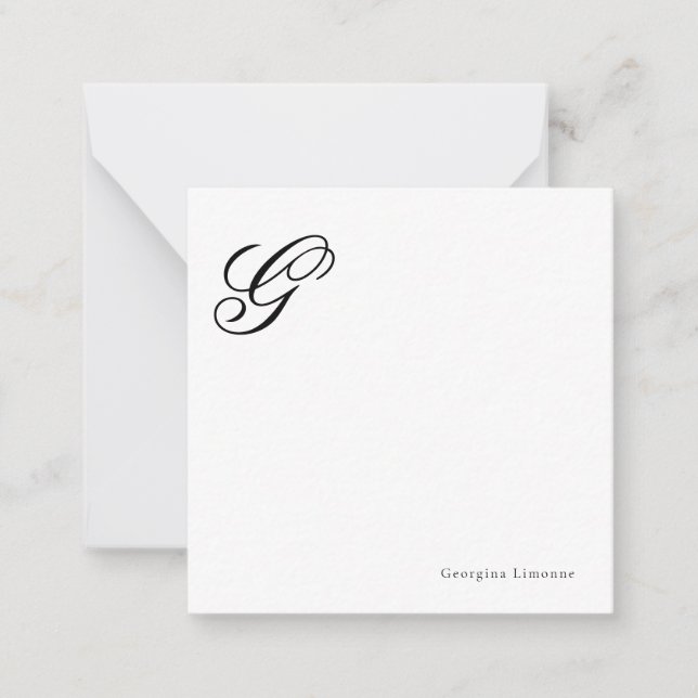 Carte De Correspondance Élégant monogramme personnalisé de style script (Devant)
