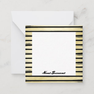 Carte De Correspondance Elégant nom personnalisé noir feuille d'or peint r