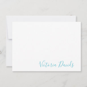 Carte De Correspondance Elégant Ocean Blue Signature personnalisée Script