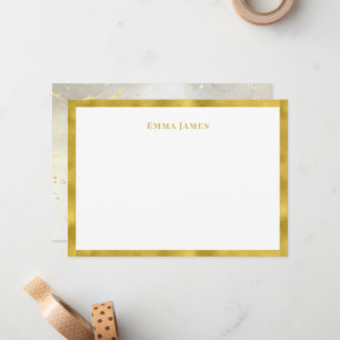 Carte De Correspondance Elégant Parties scintillant or bordé marbre person