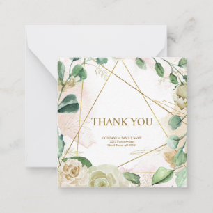 Carte De Correspondance Elégant pastel floral "Merci" personnalisable