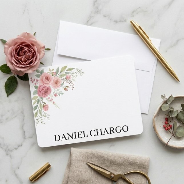 Carte De Correspondance Elegant Personal Stationery Set Custom Name (Créateur téléchargé)