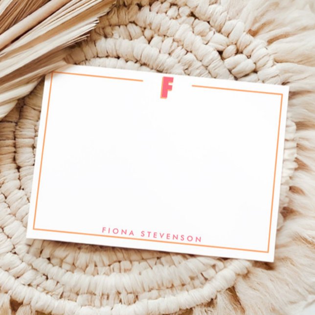 Carte De Correspondance Elegant Personalized Monogram 3D Letter F Initial  (Créateur téléchargé)