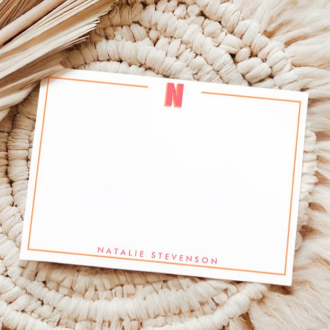 Carte De Correspondance Elegant Personalized Monogram 3D Letter N Initial  (Créateur téléchargé)