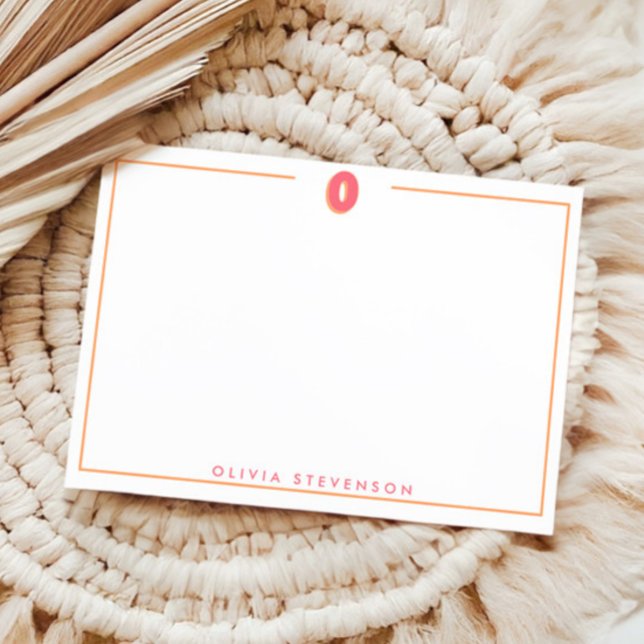 Carte De Correspondance Elegant Personalized Monogram 3D Letter O Initial  (Créateur téléchargé)