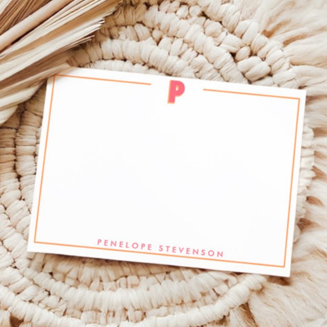 Carte De Correspondance Elegant Personalized Monogram 3D Letter P Initial  (Créateur téléchargé)