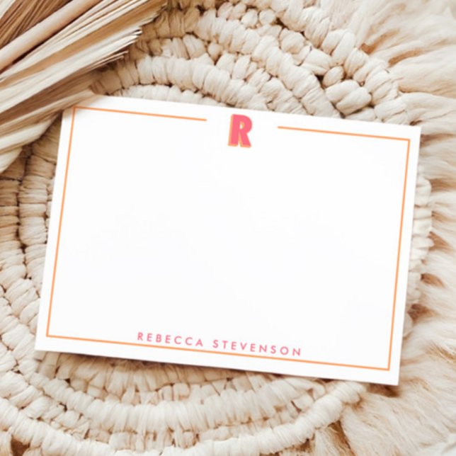 Carte De Correspondance Elegant Personalized Monogram 3D Letter R Initial  (Créateur téléchargé)