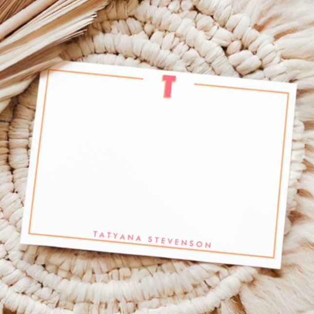 Carte De Correspondance Elegant Personalized Monogram 3D Letter T Initial  (Créateur téléchargé)