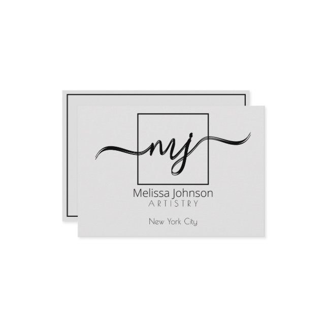 Carte De Correspondance Élégant personnalisé (Devant/Arrière en situation)