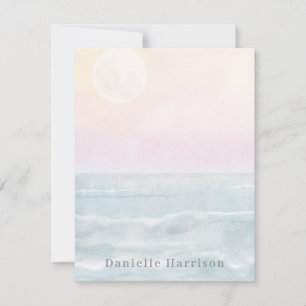 Carte De Correspondance Élégant Plage Tropicale Aquarelle Minimaliste Chic