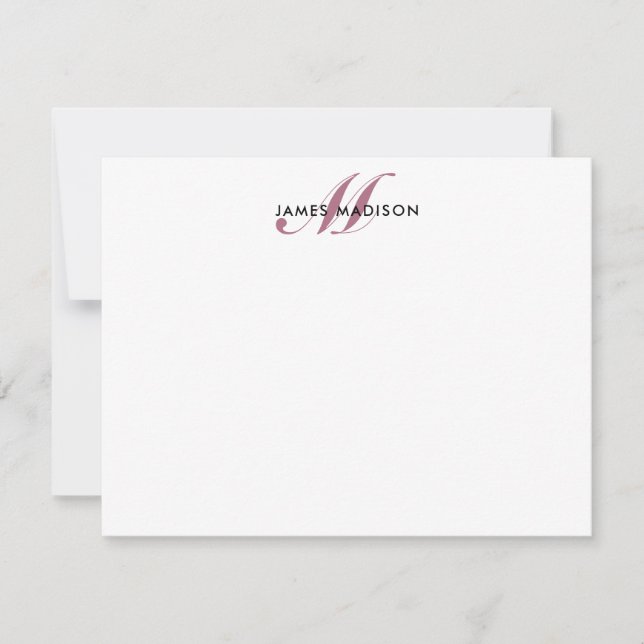 Carte De Correspondance Élégant professionnel Bourgogne rouge Monogramme (Devant)