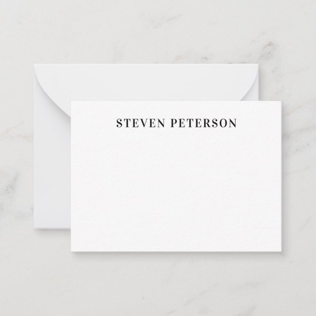 Carte De Correspondance Élégant Professionnel Classique Simple Formal Noir (Devant)