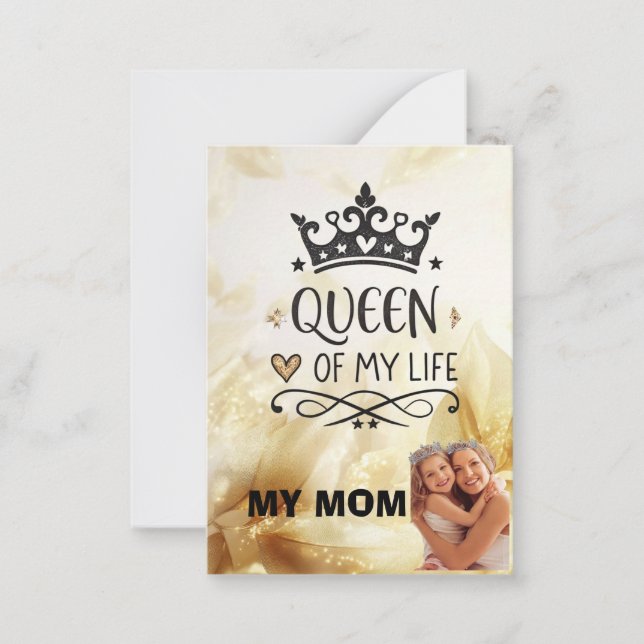 Carte De Correspondance Elegant Queen of my Life-my mom  (Devant)