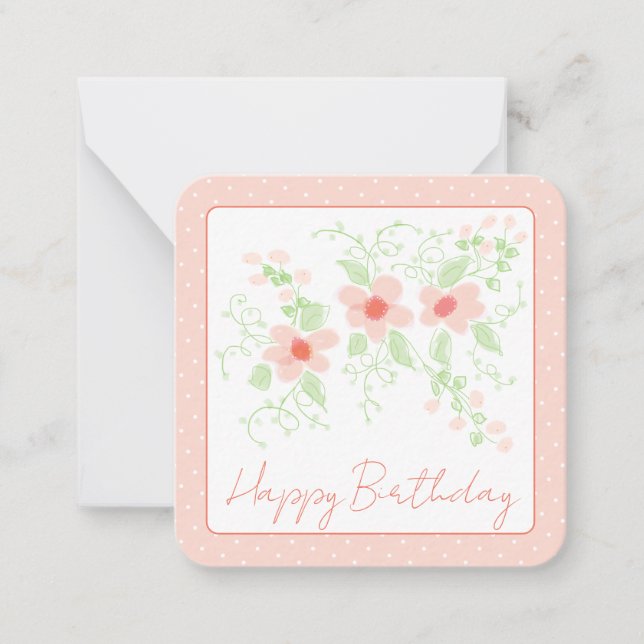Carte De Correspondance Élégant Rose Et Corail (Devant)