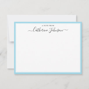 Carte De Correspondance Élégant Script Calligraphie Une Note De Baby Blue