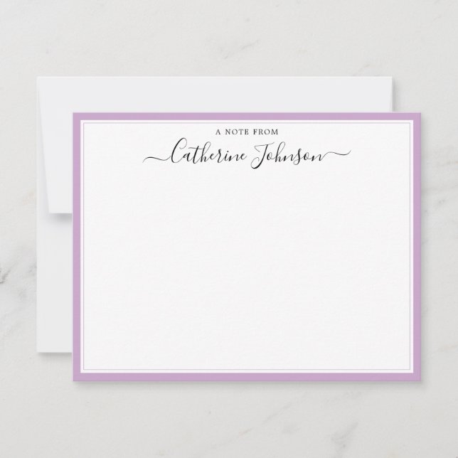 Carte De Correspondance Élégant Script Chic Calligraphie Une Note De Viole (Devant)