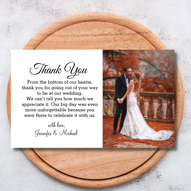 Carte De Correspondance élégant script merci mariage d'automne photo   (Créateur téléchargé)