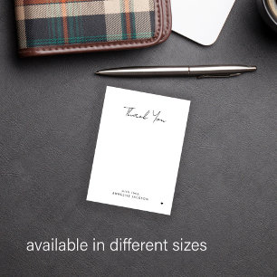 Carte De Correspondance Élégant script moderne chic simple merci