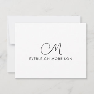 Carte De Correspondance Élégant Script Monogramme Stationery moderne